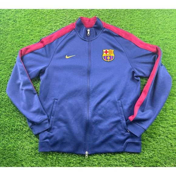 Nike FC Barcelona Men's L Track Kobe Jacket Full Zip Soccer Football Training